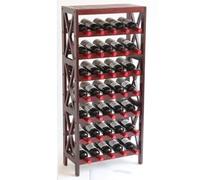 Casier à vin - Refroidisseur à vin sur Pied, vitrine en Bois Massif, présentoir, étagère de Rangement pour Le vin, pour la Maison, Le Bar ou Le comptoir (A, 54 x 26 x 120 cm)
