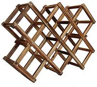 Casier à vin rouge en bois 3/10 support de bouteille de cuisine bar étagère de présentation pliable en bois porte-bouteilles de boisson