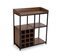 Casier à vin Versa, style industriel, 120 x 65 x 30 cm, bois MDF et métal, noir et marron