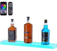 Casier de bar Casier à vin avec éclairage LED - montage mural 600mm - 1 niveau - pour mur et table