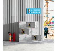 Casier de chargement d'outils avec fenêtre d'observation, armoire de station de charge d'outils en acier avec serrures rmoire de rangement sécurisée pour outils, pour usine et chantier