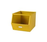- Casier de rangement en métal avec étiquette - Jaune