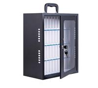 Casier de rangement en métal pour téléphone portable avec serrures de porte et clés - Rangement pratique sécurisé pour les défis de contrôle personnel, 35,5 x 43,5 cm - Idéal pour la maison et le