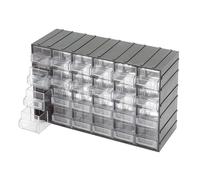 CASIER DE RANGEMENT OUTILS 24 TIROIRS EN PLASTIQUE TRANSPARENT FERVI C085/24