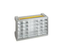 Casier de rangement petites pièces 25 cases L40,5xP15xh24cm translucide Poker 25