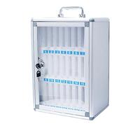 Casier de rangement pour téléphone multi-fentes avec poignée, clés et numéro numérique, montage mural pour une organisation sécurisée des appareils dans les milieux militaires, au bureau et à l'école