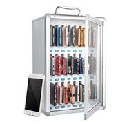 Casier de rangement pour téléphone portable - 60 emplacements avec cadenas numérotés pour l'école et le bureau, design transparent, idéal pour les examens et les environnements de travail