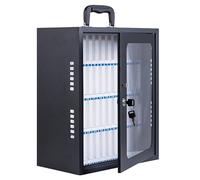 Casier de rangement pour téléphone portable avec 60 emplacements pour salle de classe et bureau avec poignée pour un rangement sécurisé, idéal pour les examens et l'organisation (argentA)