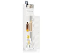 Casier de salle de bain - DAYPLUS - W6 - Blanc - Panneaux mousse PVC - Rangement multifonction 16x16x81,3 cm