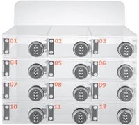 Casier de sécurité en acrylique transparent pour téléphone avec serrure à combinaison - Armoire de rangement mobile pour école, bureau, salle de classe (12 compartiments)