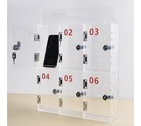 Casier de téléphone mural en acrylique avec portes verrouillables et clés - 4 compartiments de rangement sécurisé pour bureau, salle de classe, salle de sport - Appareil idéal pour les lieux de