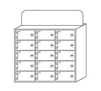Casier de téléphone mural en acrylique avec serrure sécurisée Blanc Sto Box pour téléphones portables Efficace pour appareils Taille 20 Idéal pour les bureaux et les écoles