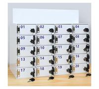 Casier de téléphone mural en acrylique pour bureau, salle de classe, salle de sport, armoire de rangement pour employés avec serrures à clé, 30 compartiments de grille pour une fixation sécurisée