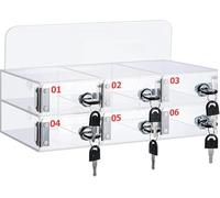 Casier de téléphone mural pour salle de classe avec serrures et clés, 6 emplacements de rangement sécurisés pour une utilisation à l'école, solution de rangement pour téléphone portable pour