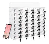 Casier de téléphone portable 12/24/36/48/60 emplacements pour téléphone portable avec poignée de transport, serrure, en aluminium, à fixation murale ou boîte de gestion de bureau, convient pour