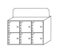 Casier de téléphone portable en acrylique blanc avec serrures de porte et clés - 6 emplacements de rangement pour téléphone portable pour bureau, écoles et événements