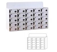 Casier de téléphone portable en acrylique blanc pour téléphones portables, casiers pour téléphones portables à plusieurs fentes avec clé individuelle, employés de grande capacité (20 emplacements)