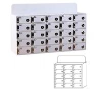 Casier de téléphone portable en acrylique blanc pour téléphones portables, casiers pour téléphones portables à plusieurs fentes avec clé individuelle, employés de grande capacité (15 emplacements)