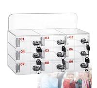 Casier de téléphone portable en acrylique transparent - Station de charge sécurisée et élégante - Armoire de rangement pour téléphone portable - Pour écoles, usines, institutions - 9 emplacements