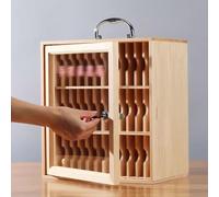 Casier de téléphone portable moderne en bois avec serrure à clé - Petite prison de téléphone pour enseignants - Station de rangement portable pour téléphone (60 emplacements)
