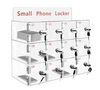 Casier de téléphone portable transparent - Armoire de rangement en acrylique à 12 emplacements, organiseur mural pour salle de classe et bureau, support de téléphone pour téléphone portable de poche