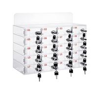 Casier de téléphone portable transparent avec serrure - Boîte de rangement à 20 emplacements pour un usage personnel et un bureau - Solution de rangement sécurisée pour téléphone pour les lieux de