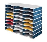 Casier de tri Trio 24 comp. H573xl723xP331 mm polystyrène gris/bleu