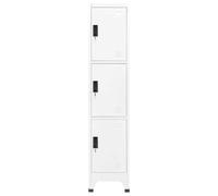 Casier en Acier Blanc Verrouillable 38 x 45 x 180 cm pour École et Bureau | Portes aérées, rangement sécurisé, entretien facile, usage collectif, organisation optimale