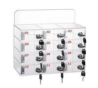 Casier mobile sécurisé avec serrure - Armoire de rangement de bureau transparente pour bureaux et espaces de travail - Idéal pour ranger les smartphones en toute sécurité