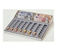 Casier monnayeur/billet euro gris, casier en ABS, plateau métal Gris G