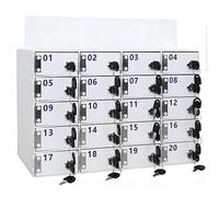 Casier mural en acrylique pour téléphone portable avec 20 emplacements - Armoire de rangement sécurisée avec serrures et clés - Parfait pour les écoles, les bureaux et les lieux publics