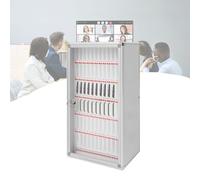 Casier mural pour téléphone portable, 60 emplacements en alliage d'aluminium, coffre-fort avec serrure et poignée pour salle de classe et bureau, solution de rangement transparente