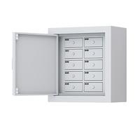 Casier mural pour téléphone portable en acier inoxydable avec chargeur et serrure à clé. Armoire de rangement sécurisée pour téléphone portable pour bureau, école, usine, 45 x 24 x 48 cm