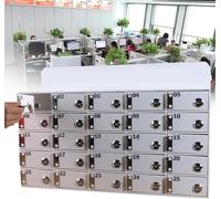 Casier mural pour téléphone portable en acrylique avec mot de passe pour un rangement sécurisé au bureau et à l'école, design autonome avec clé/porte d'accès facile pour appareils mobiles