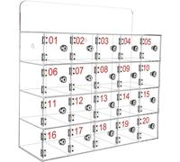 Casier mural sécurisé pour téléphone portable avec serrure à clé - Solution de rangement à 15 emplacements pour bureau, école, salle de classe, usine - Design transparent pour une visibilité et un