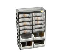 Allit 458140 Casier de rangement VarioPlus Basic D 21 (l x H x P) 305 x 435 x 170 mm noir, gris, jau