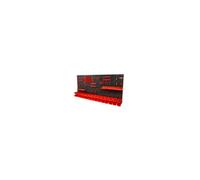 VEVOR Étagère Bac à Bec Plastique, 30 Boites Rangement Empilables Atelier Garage avec Panneaux Muraux, Organisateur Outils pour Écrous, Boulons, Vis, Clous, Perles, Boutons, Petites Pièces, Noir/Rouge