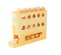Casier réfrigérateur à œufs Support Incliné Réutilisable 3 Niveaux | Rack de Rangement à Œufs Roulant Latéral Frigo Restaurant, Boulangerie, Poulailler, Ferme, Dortoir, Camping-Car,