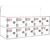 Casier sécurisé pour téléphone - Coffre-fort en acrylique transparent, armoire de rangement mobile 8 portes avec serrure, idéal pour les bureaux, taille 6/35 - nize et protège vos appareils.