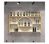 Casiers à vin Ronds industriels Suspendus, casier à vin Mural avec lumière LED, présentoir à vin en métal Moderne Support de Verre à vin pour la décoration de la Maison, du Bar, du Restaurant, de la