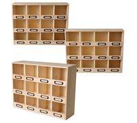 Casiers de rangement en bois - ARTEMIO - 12 emplacements - 3 niveaux - Pratique pour bureau et cuisine