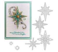 Casiler 7pcs / Set Starlight Snowflake Metal Cut Scrapbooking Christmas Cutting Backossing Pochans Die Cut Album Paper Card Making
