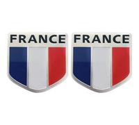Casiler Autocollant Drapeau De France en Métal, 2 Pièces, Autocollants 3D Auto-adhésifs, Décoration De Voiture De, Accessoires Extérieurs De Voiture
