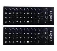 Casiler Autocollants De Clavier Anglais 2pcs Stickers De Clavier D'ordinateur Universel avec Fond pour Ordinateur Portable 10 À 17 Pouces