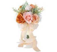 Casiler Bouquet De Mariée Tenant Un Bouquet, Bouquet De Fleurs Artificielles en Soie sur Le Thème De Forêt pour Mise en Scène De Cérémonie De Mariage