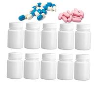 Casiler Bouteilles De Pilule en Plastique 10pcs Boîte De Capsule Vide Conteneur De Stockage De Boîtier Solide Portable pour Comprimé De Pilule Vitamines