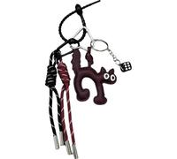 Casiler Breloque De Téléphone en Cuir PU en Forme De Chat, Breloque Esthétique pour Téléphone Portable, Porte-clés Animal Fait À Main, Pendentifs Suspendus pour À Dos, Porte-clés