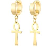 Casiler Croix Éternelles Egypte Cléopatra Boucles d'oreilles pour Hommes Bijoux en Acier Inoxydable Antique Egyptian Queen Ankara Oreilles