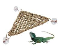 Casiler Hamac À Dragon Barbu, Décor d'escalade De Reptiles Triangulaires, Lounger en Lézard Hamac À Herbe Naturelle pour Reptiles, Geckos, Iguanes, Crabes Ermites