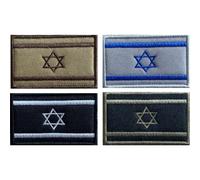 Casiler Israel Flag Patches 4pcs Israël Broderie Patch Israel Country Emblem Applique avec Croche